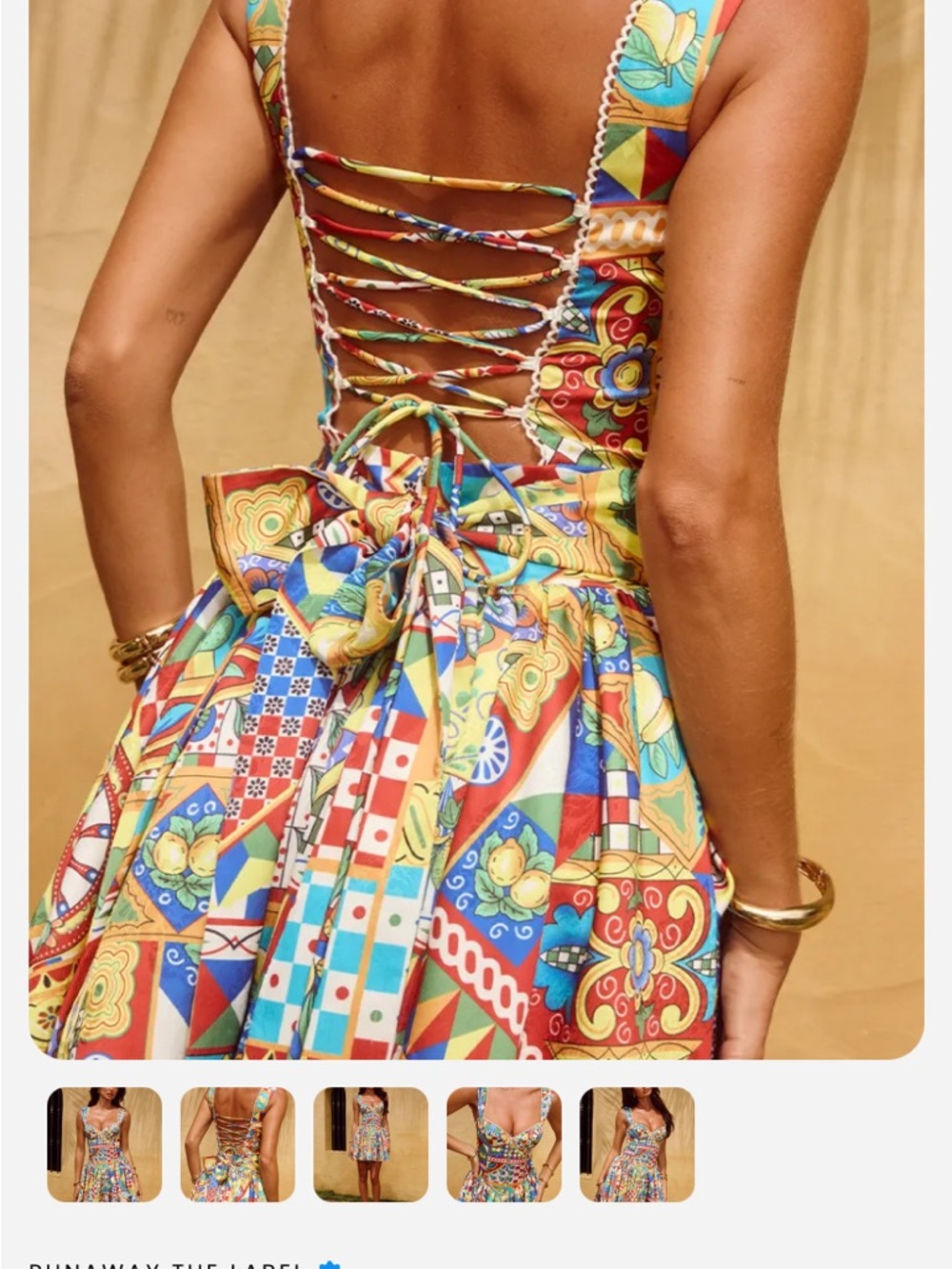 NEW Runaway the Label JOELLE MINI DRESS PHAEDRA PRINT - Picture 6 of 15